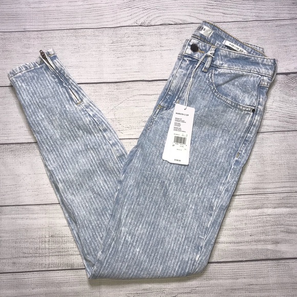 guess jeans marilyn 3 zip skinny low